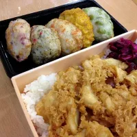 つきじ天竹のさつま揚げとかき揚げ丼弁当。ご当地感は無いけどPAグルメとしてはかなり美味い！|a hosodaさん