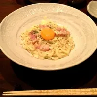 厚切りベーコンのカルボナーラうどん|shinsukeさん