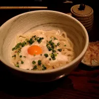 名古屋コーチンの特製釜玉うどん|shinsukeさん