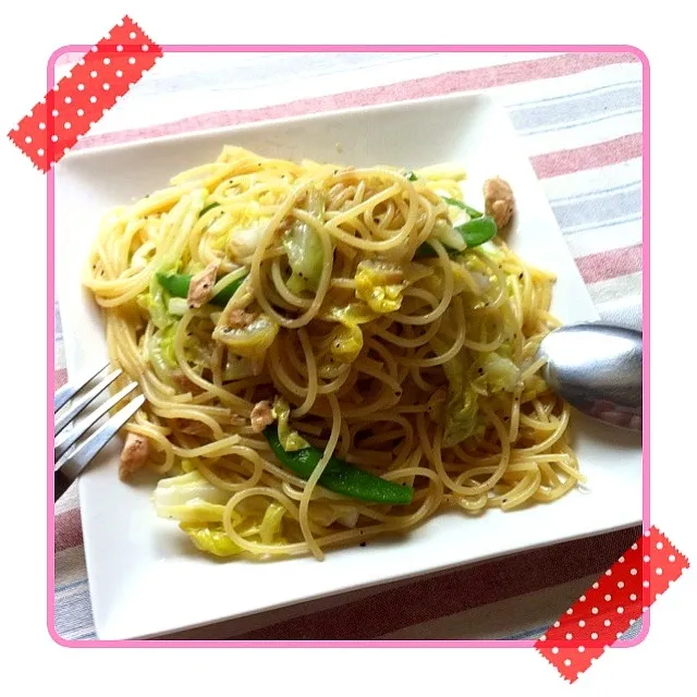 春キャベツとツナのパスタ|ちびチビ。さん