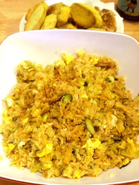 home made chicken rice indonesian style.. "nasi goreng"|nofalindaさん