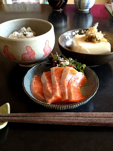 サーモン刺身定食♪|ひまさん