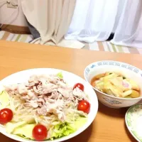 Snapdishの料理写真:冷しゃぶ＆煮物|なおみさん