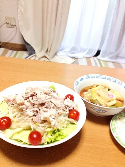 Snapdishの料理写真:冷しゃぶ＆煮物|なおみさん