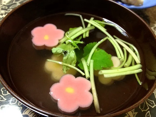 花麩と三つ葉のお吸い物|Yasuさん