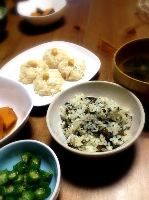 豆腐しゅうまい&わかめご飯|ちえさん