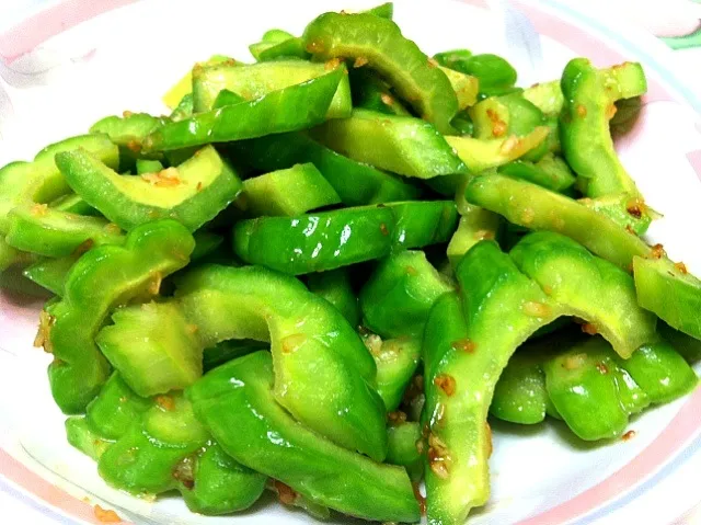 Garlic fried with bitter cucumber|PeonyYanさん