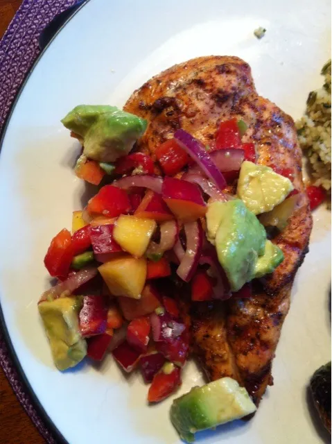 grilled chicken with nectarine salsa|betsyさん