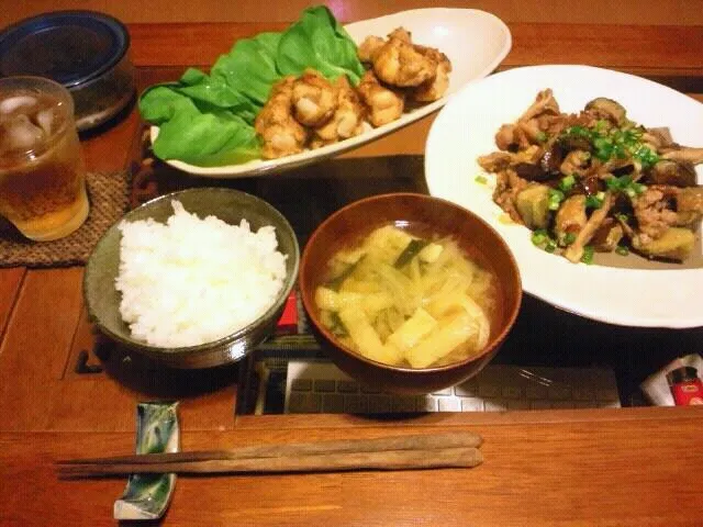 鶏の塩麹漬け焼き＆茄子の味噌炒め|Sato Maeさん