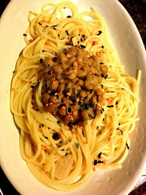 Snapdishの料理写真:nattou pasta|pearlyさん