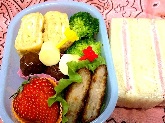 Snapdishの料理写真:ハムサンド弁当|chieko ♪さん