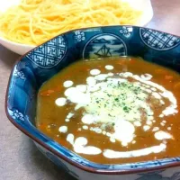 Snapdishの料理写真:カレーつけ麺パスタ|shinichiroさん