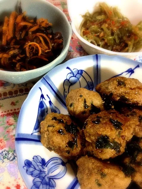 肉団子  ひじき  茎ワカメ|初味さん