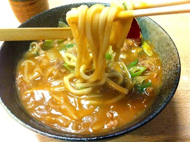 カレーうどん。呑んでないけど〆っぽく。|たけうちさん