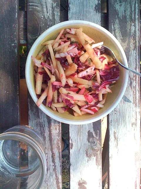 Granny smith, radish + radicchio slaw|xuedan wangさん