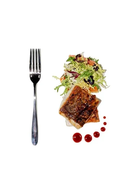 Seared Sea Bass with Frisee and Mandrin salad and a Pomegranate reduction|dan zahraさん