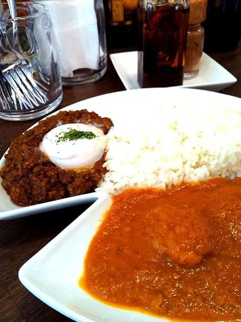 キーマカレーとチキンカレー|ままぞうさん