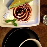 Snapdishの料理写真:チョコチップミントチーズケーキ|みかもぐさん