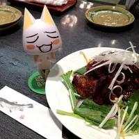 Snapdishの料理写真:マグロ頬肉焼きニャ。トロトロで美味しいニャ。|うーりんさん