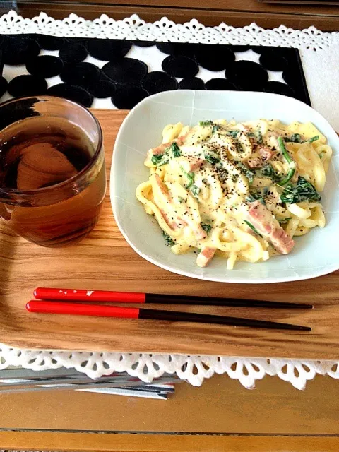 Snapdishの料理写真:カルボナーラうどん|ひかりさん