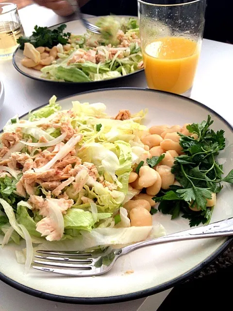 Snapdishの料理写真:tossed salad and goya beans|lanaさん