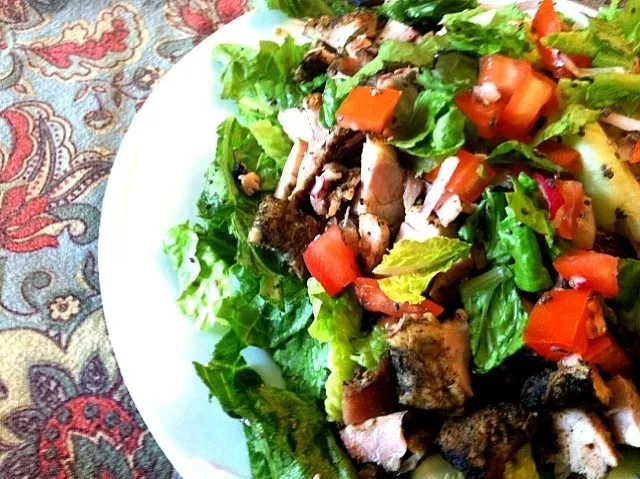 chicken caesar salad with chia seeds/ no croutons/ gluten free|Melanie Juhalaさん