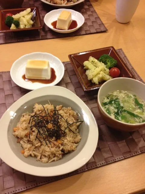 サンマの蒲焼き入り炊き込みごはん＆ジャーマンポテト|ゆのこさん