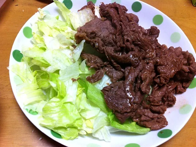 Snapdishの料理写真:バター醤油風牛肉炒め♡|ちいたんさん