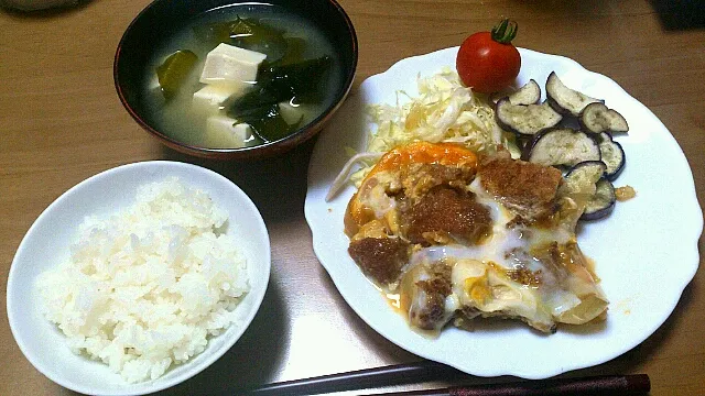 親子丼と焼きナス|kirihara yuneさん