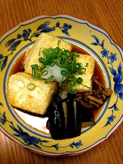 揚げ出し豆腐、茄子、しめじ添え|かまさん