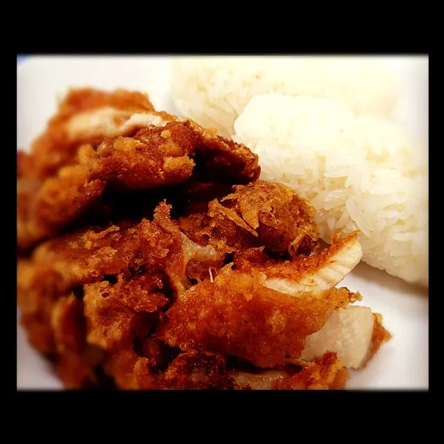 fried chicken with sticky rice|sanさん