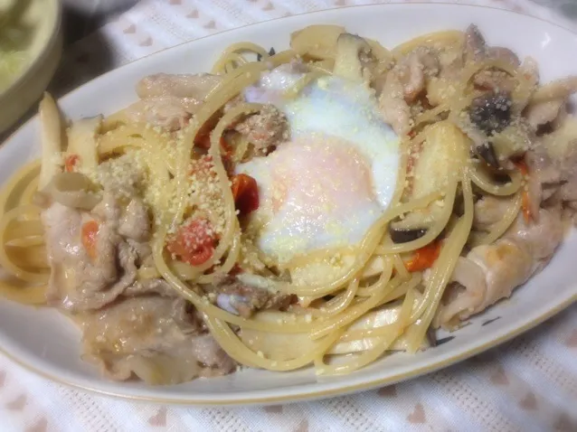 豚肉とトマトとエリンギのパスタ|yasbongさん