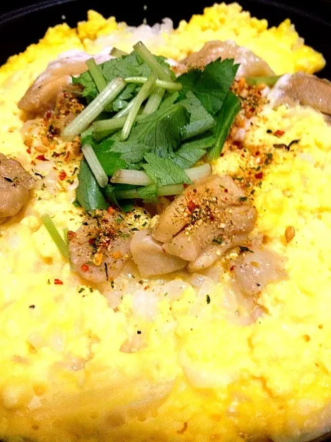 Snapdishの料理写真:柚子胡椒仕立ての塩親子丼|Yasufumi Fujikawaさん