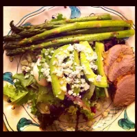 Black Peppercorn Pork Tenderloin over greens.|lauren howardさん