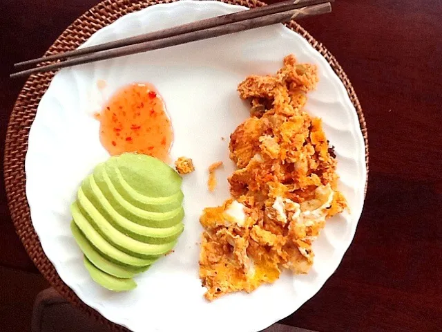 salsa omlette and avocado sashimi|Kirsten Adachiさん