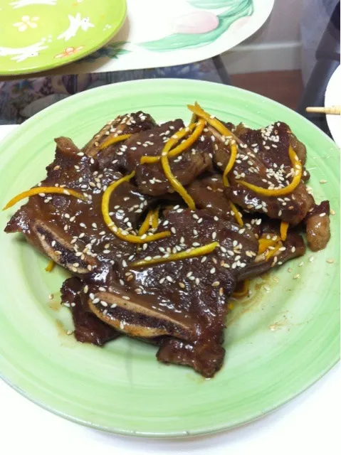 Snapdishの料理写真:beef rib with orange juice sauce|PeonyYanさん