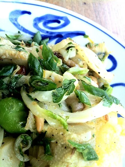 artichokes, fennel, pinenuts & basil w/hpolenta|semsa denizselさん