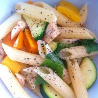 penne with peppers, zuchinni, basil|patriciaさん