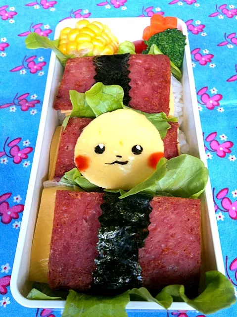 スパムおにぎり ピカチュウのお弁当 2|アビーさん