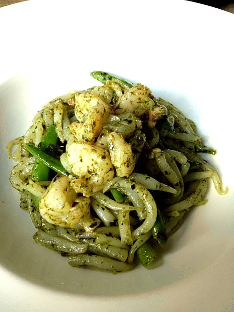 rice noodles with basil pesto|willzさん