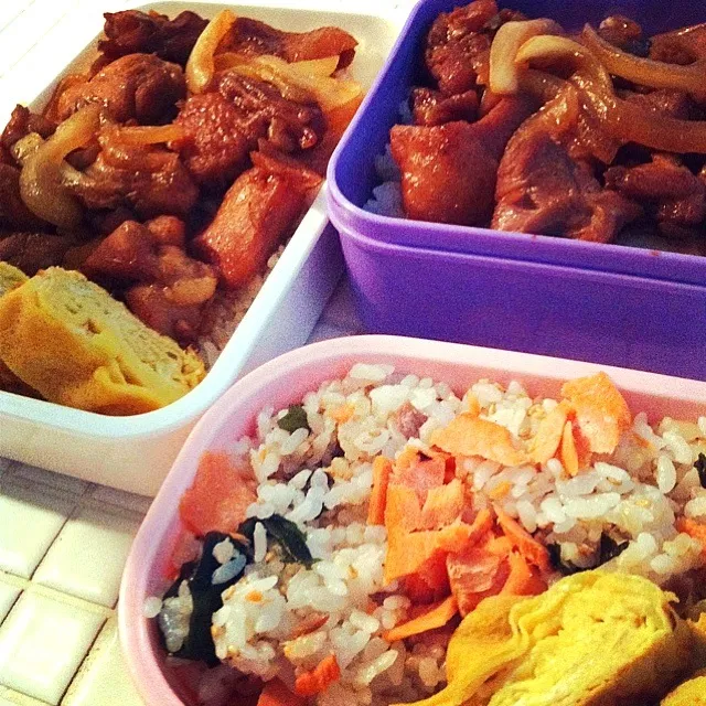 鶏丼＆鮭わかめごはん弁当|ささまいさん