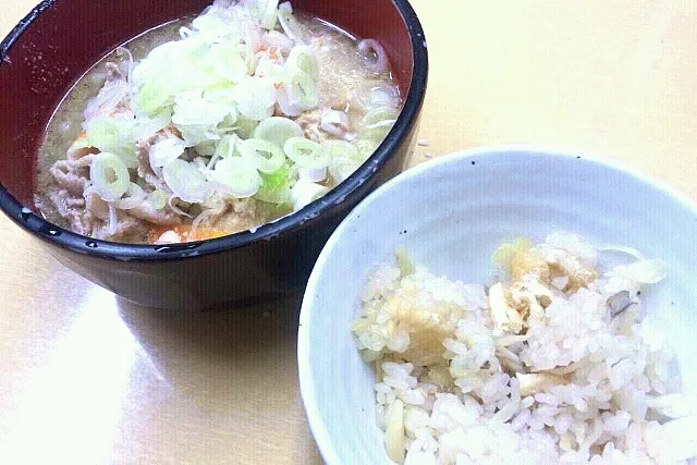 ごま味噌けんちんうどん&岩下の新生姜の炊き込みご飯|めいたん☆さん