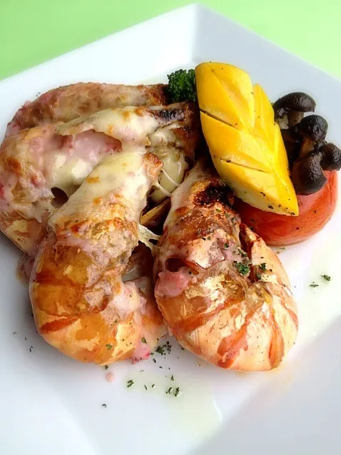 Baked Australian Prawn Organic Style w/ Strawberry Cheese Sauce|HowardYipさん