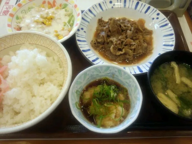 牛皿定食＋サラダ|kingyolivestrongさん