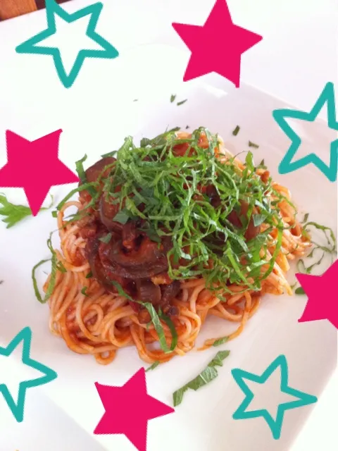 Snapdishの料理写真:茄子のトマトソースパスタ|メイさん