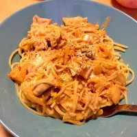 Snapdishの料理写真:豚キムチクリームパスタ|nacaさん