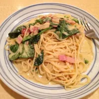 ベーコンとほうれん草のクリームパスタ|nacaさん