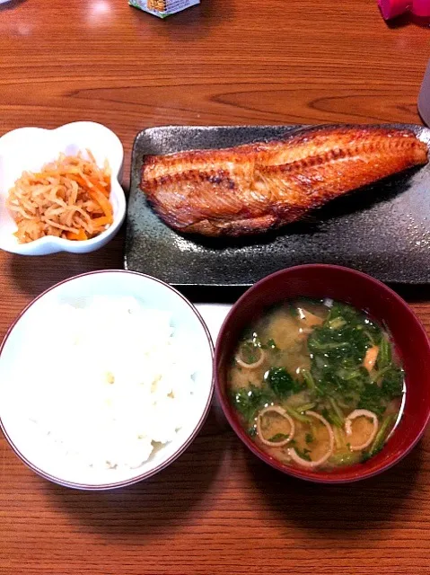 切り干し大根 ほうれん草の味噌汁 ホッケ|あたこさん