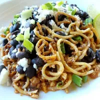 CHORIZO AND BLACK BEAN SPAGHETTI