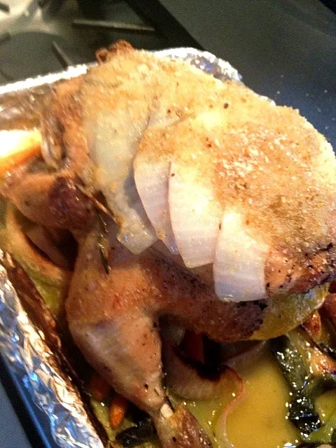 yummy roast chicken with toasty breadcrumbs and vermouth|jennifer cardellaさん